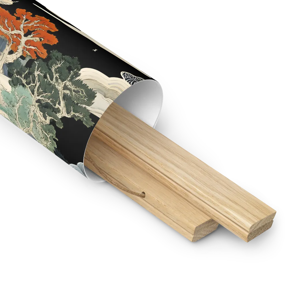 Whispers of the Pagoda | Poster With Oak Wood Hanger | 14″×14″