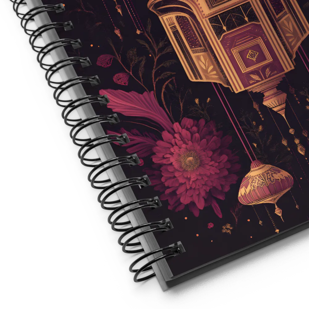 Ornate Harmony: A Digital Floral Architecture | Spiral Notebook