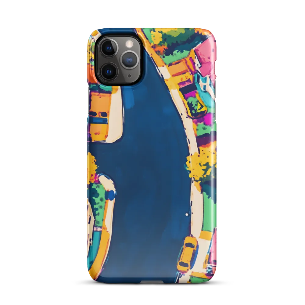 Curved Streets: A Vibrant Suburban Tapestry | Phone Case |  11 Pro Max | Snap Case | Glossy