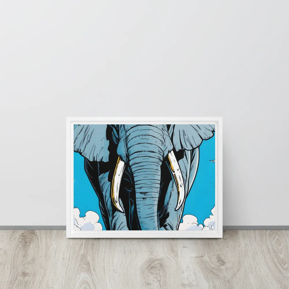 Majestic Presence: The Elephant | Canvas with White Frame | 12″×16″