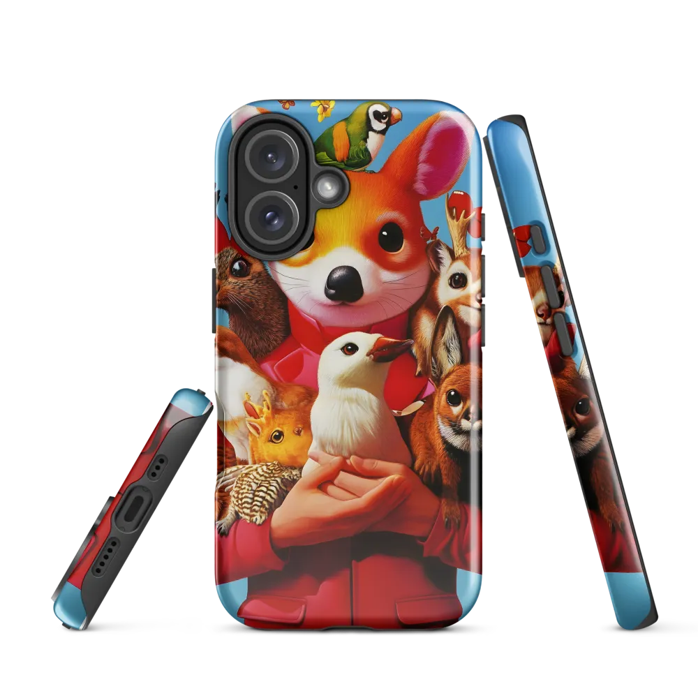 Harmony in Whimsy: A Modern Animal Ensemble | Phone Case |  16 | Tough Case | Glossy