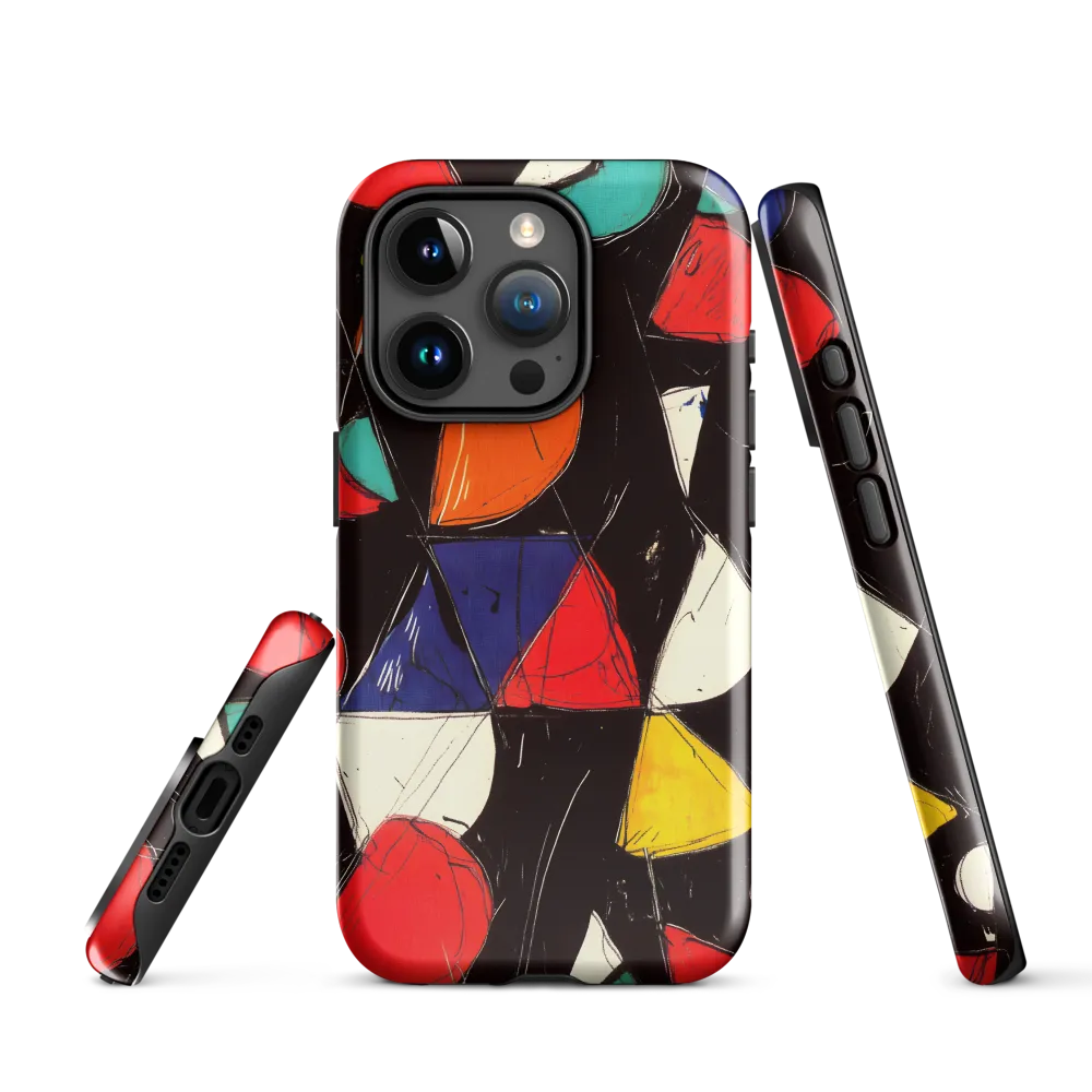 Vibrant Geometric Symphony | Phone Case |  15 Pro | Tough Case | Glossy
