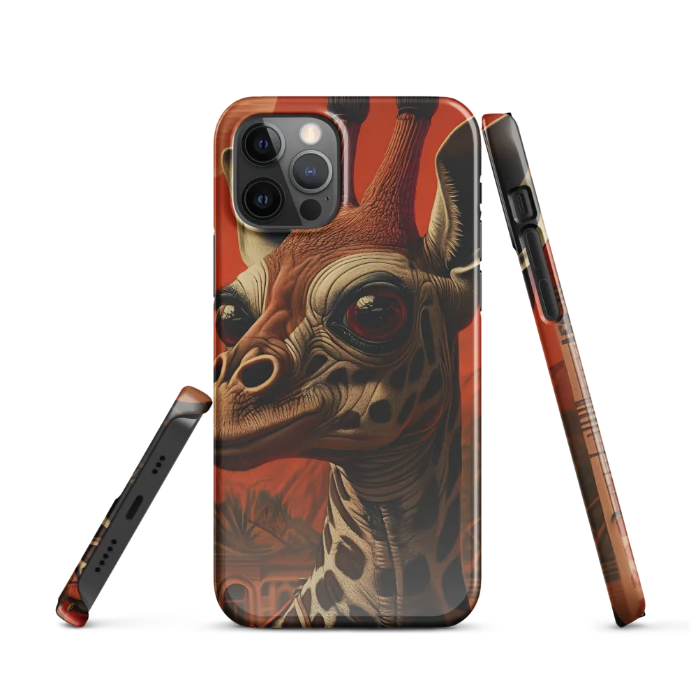 Whimsical Giraffe in an Orange Dreamscape
