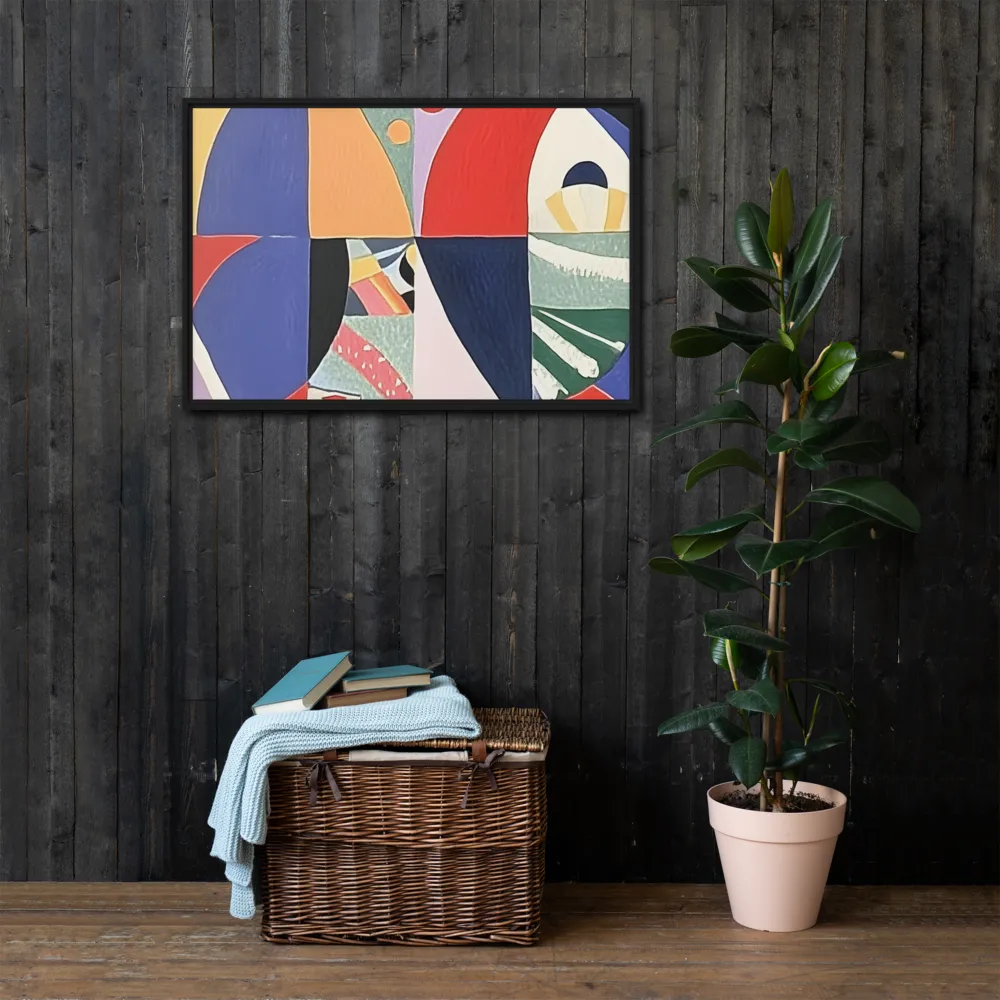 Dynamic Mosaic Symmetry | Canvas with Black Frame | 24″×36″