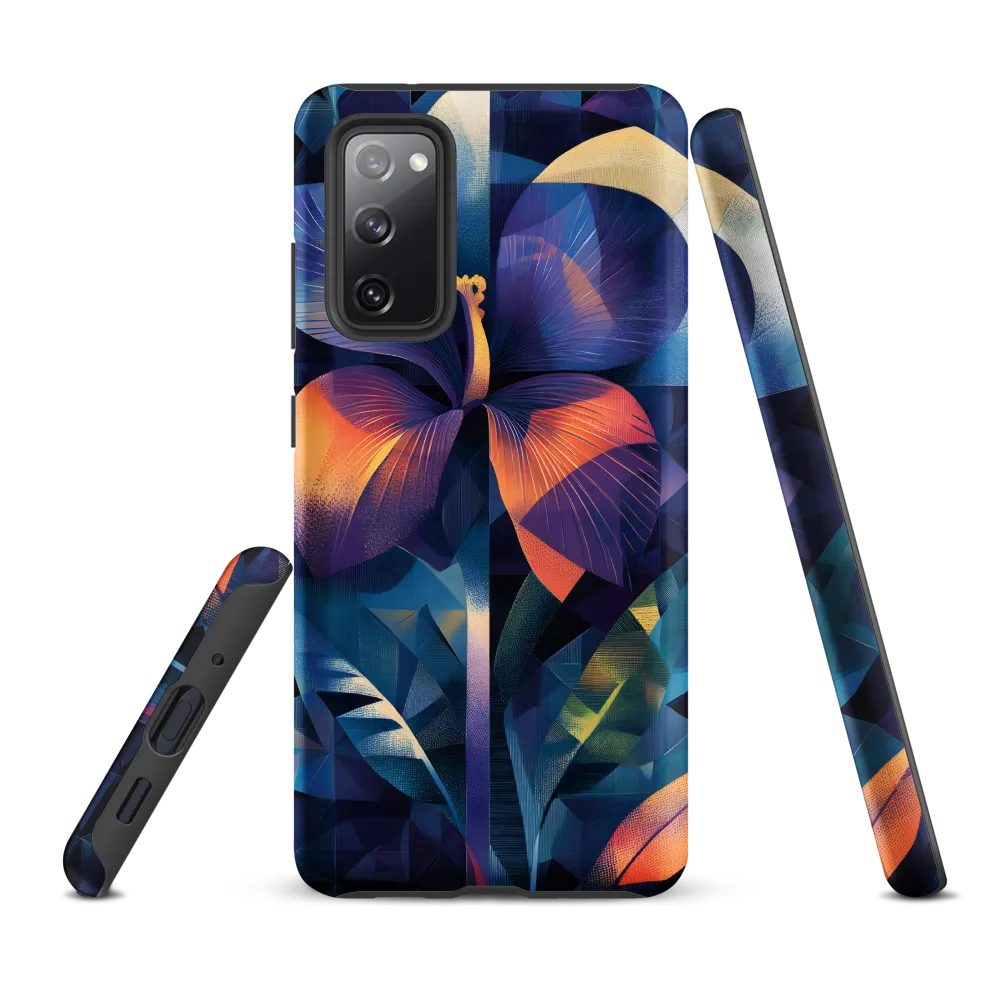 Iridescent Orchid in Geometric Night