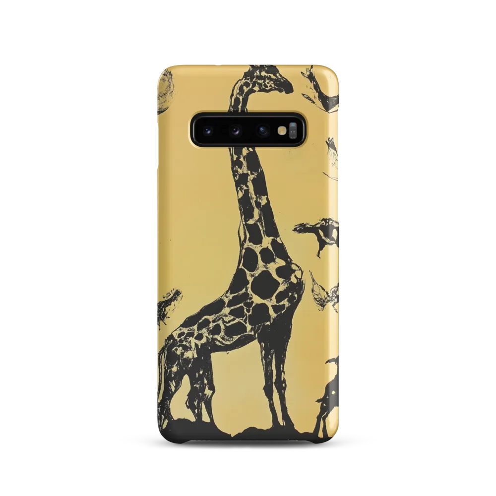 Whimsical Harmony of Giraffe and Birds