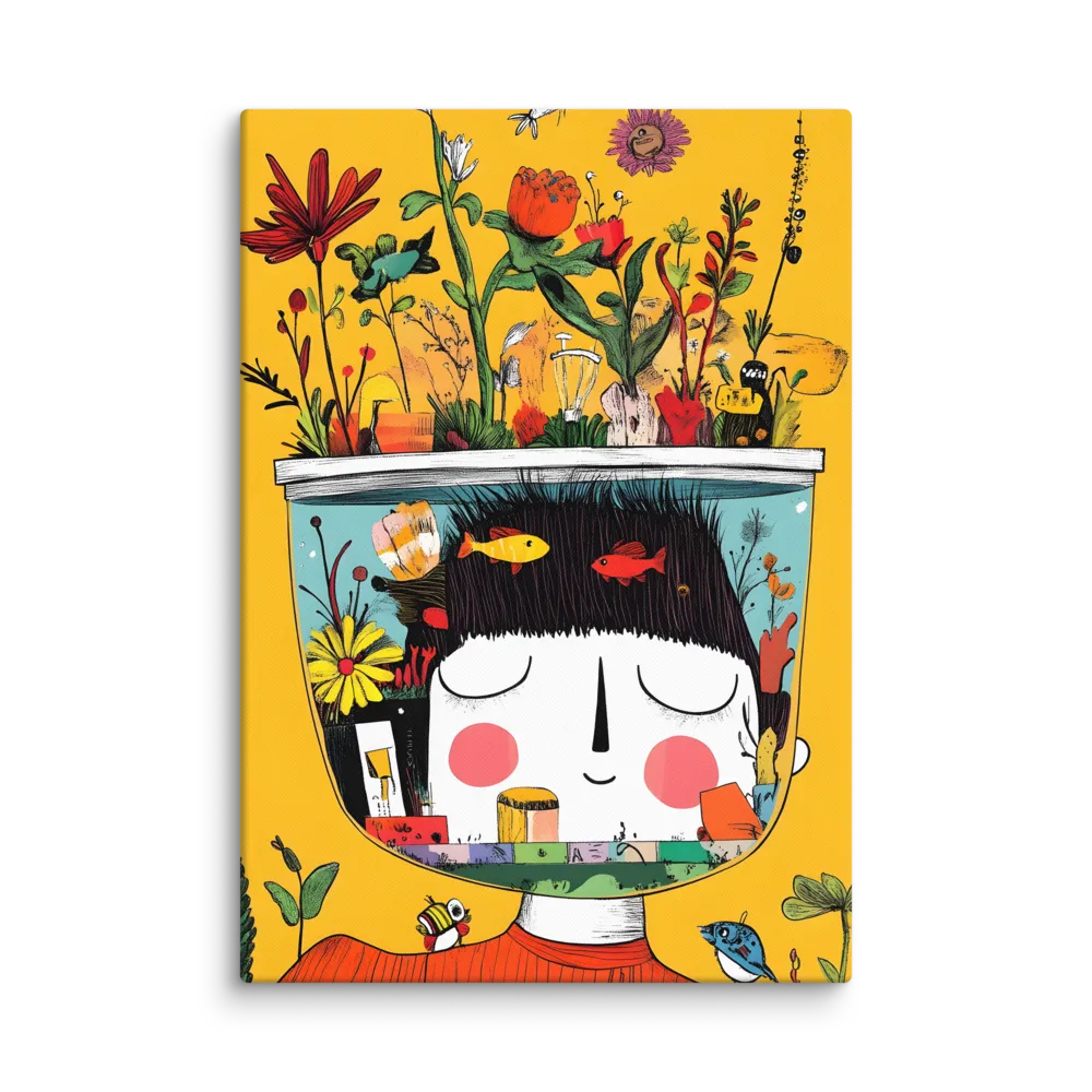 Whimsical Garden Head | Canvas | 28″×40″