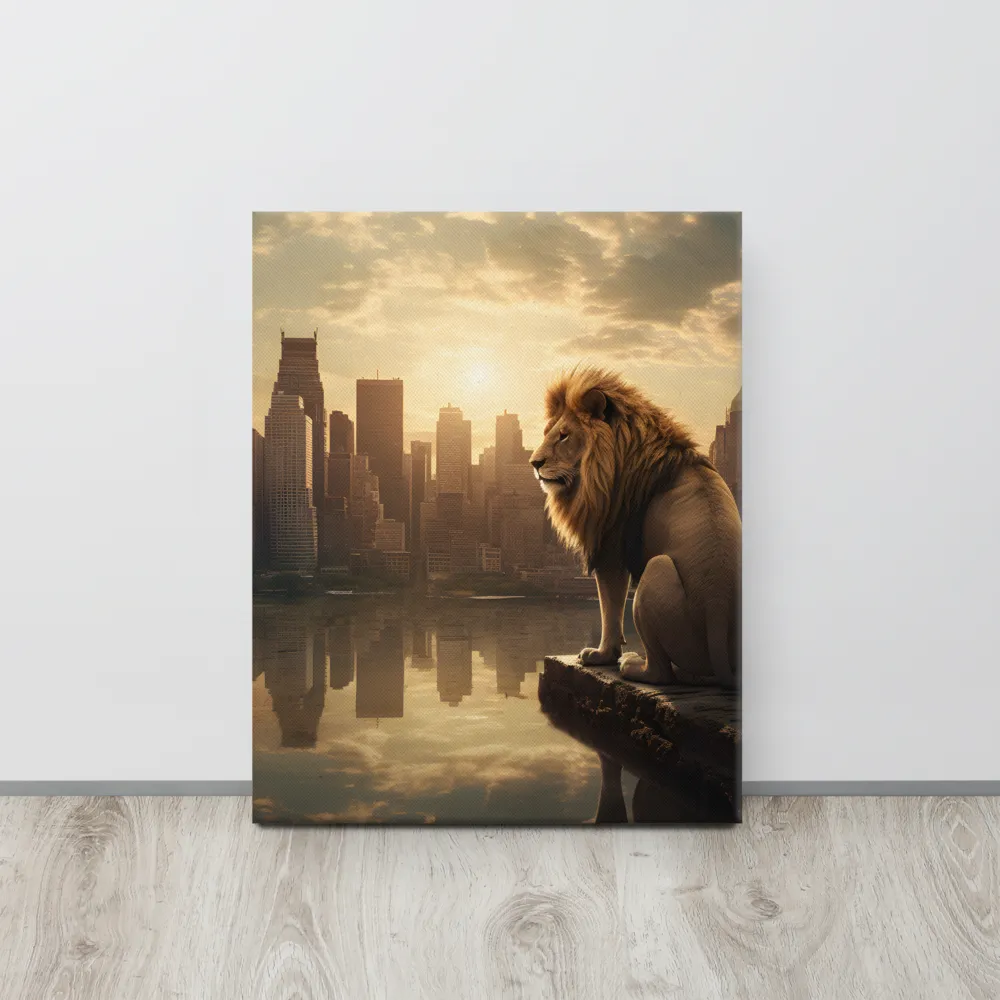 The Lion's Gaze Over the Urban Symphony