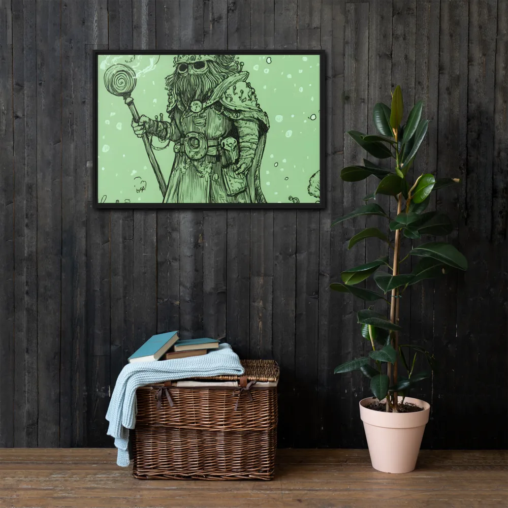 The Enigmatic Wizard | Canvas with Black Frame | 24″×36″