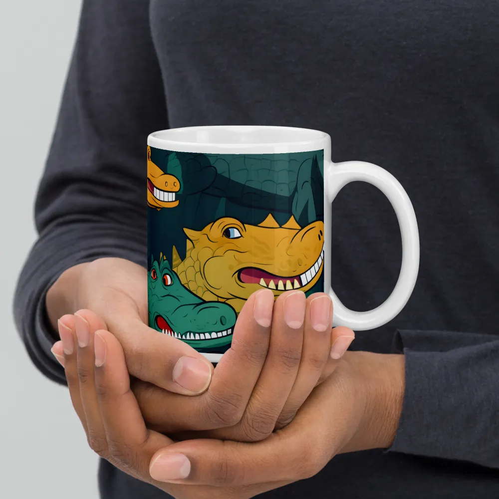 Cheerful Crocodilian Parade | Mugs | Multiple Sizes & Colors