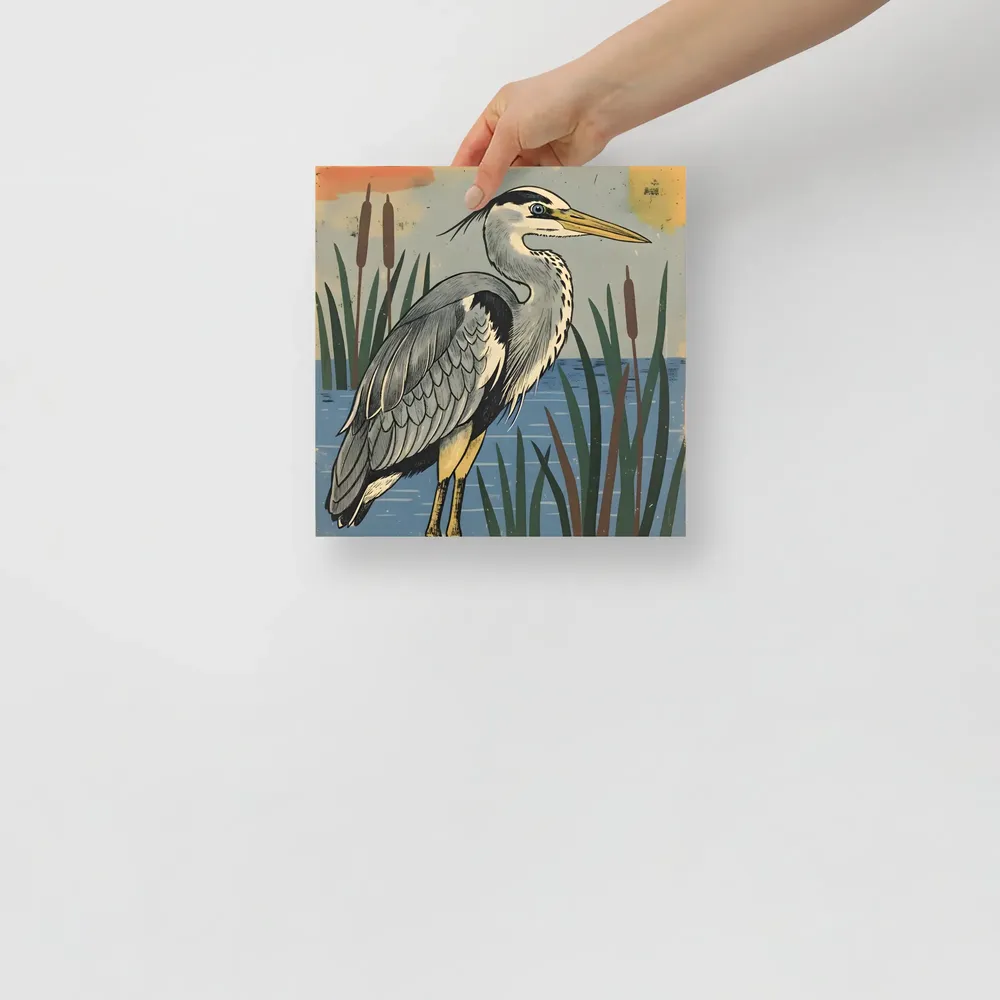 Marsh Heron 
 Poster | 10″x 10″