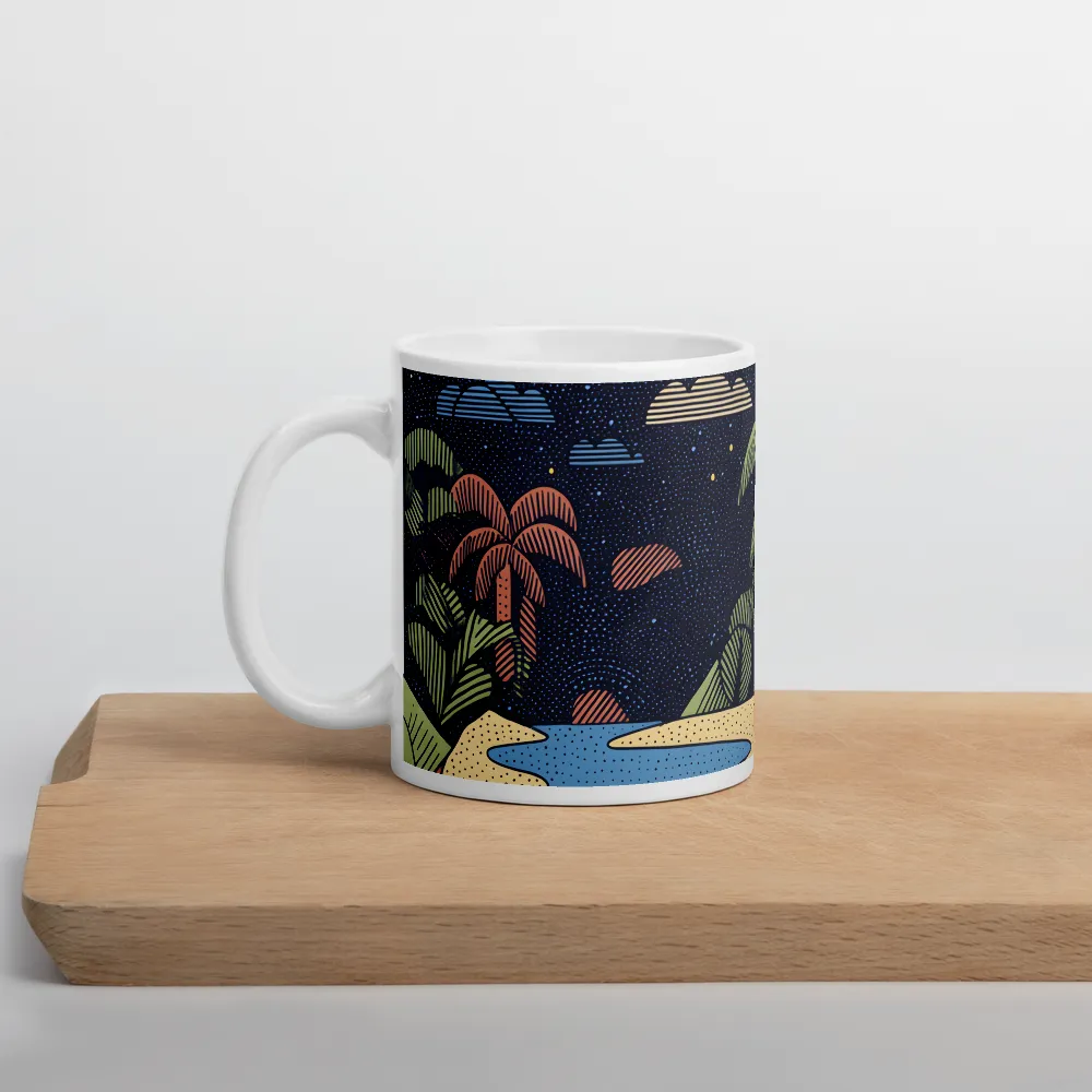 Whimsical Nightscape | Mug with White inside | 11 oz