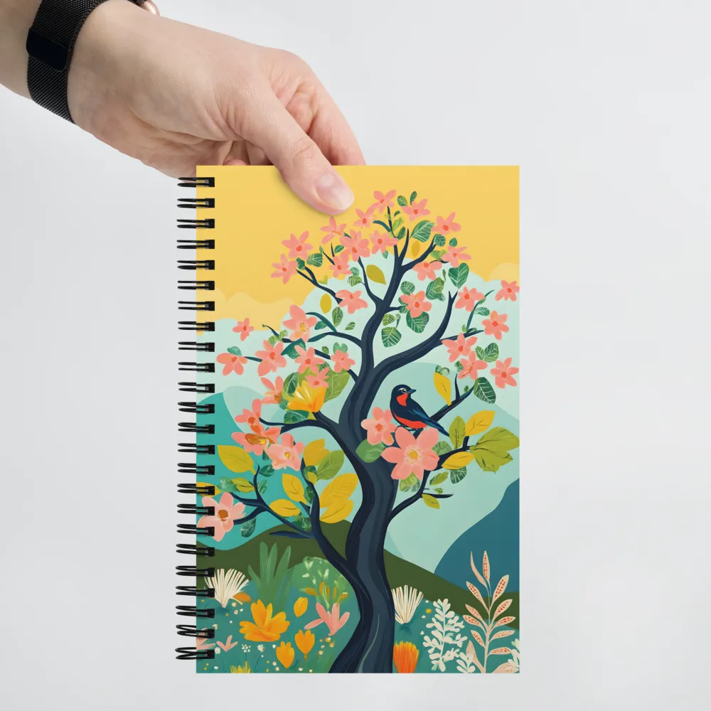 Spring Blossoms: A Serene Encounter | Spiral Notebook