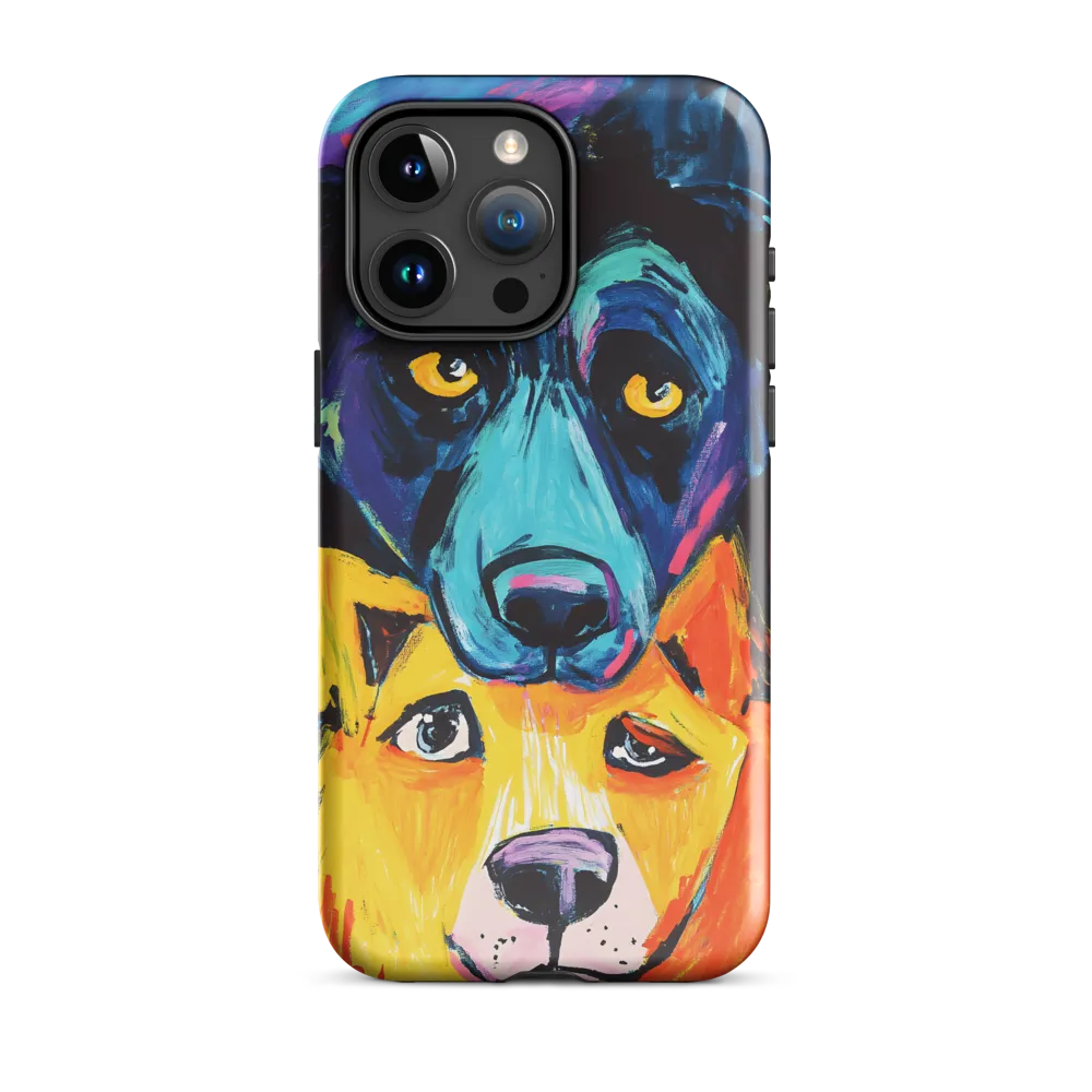 Vibrant Companions: An Expression of Canine Spirit | Phone Case |  15 Pro Max | Tough Case | Glossy