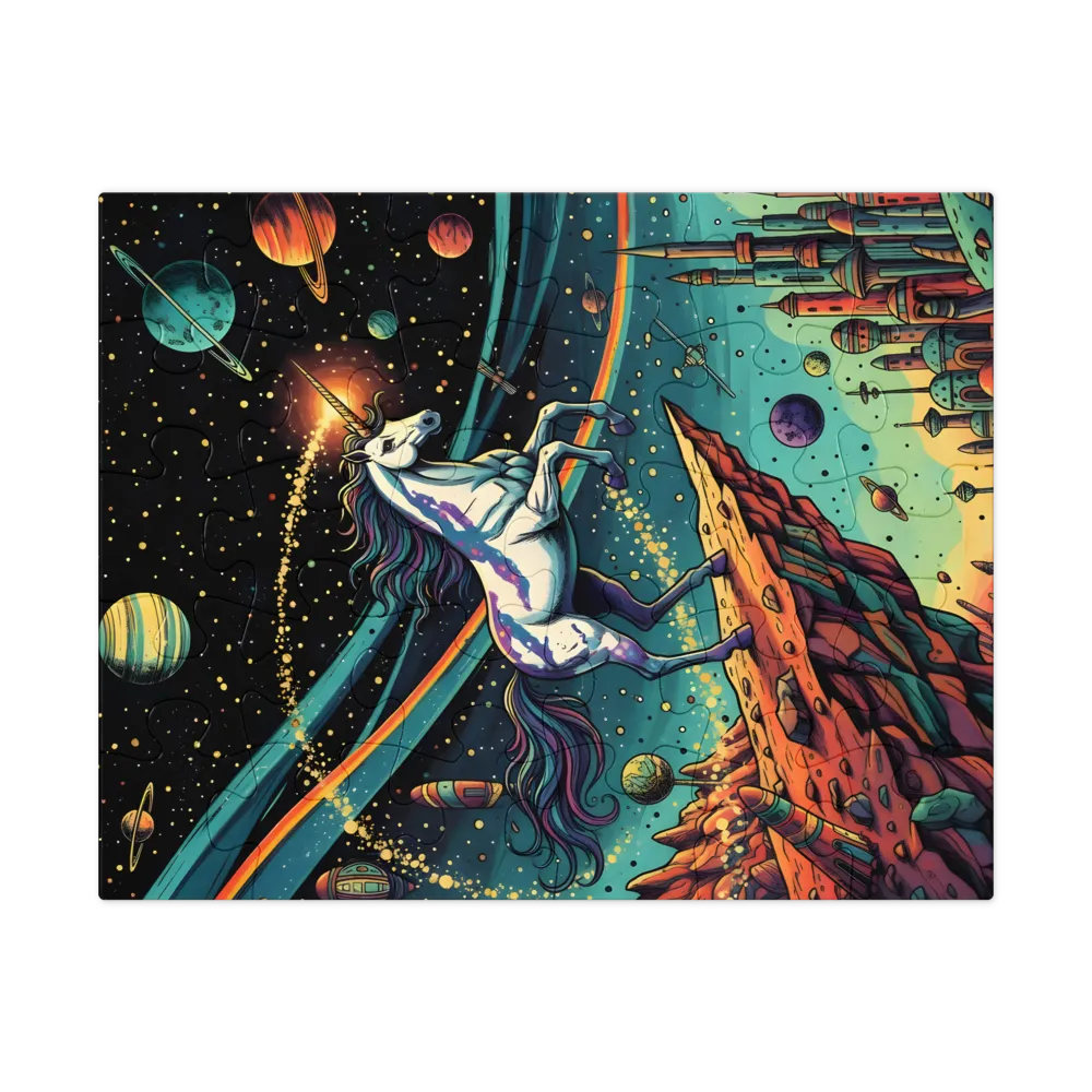 Cosmic Unicorn 
 Jigsaw Puzzle in Tin Box