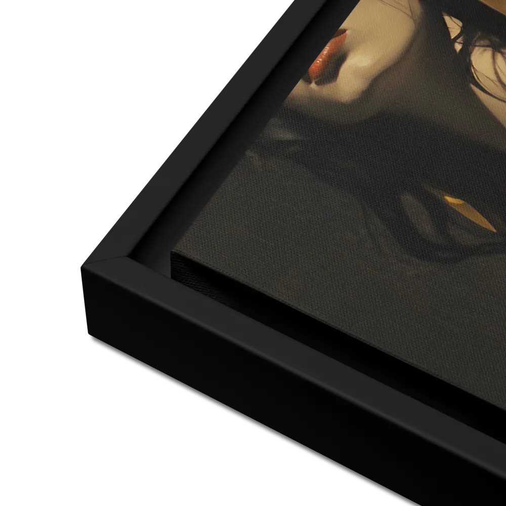 Veiled Confidence | Canvas with Black Frame | 16″×16″