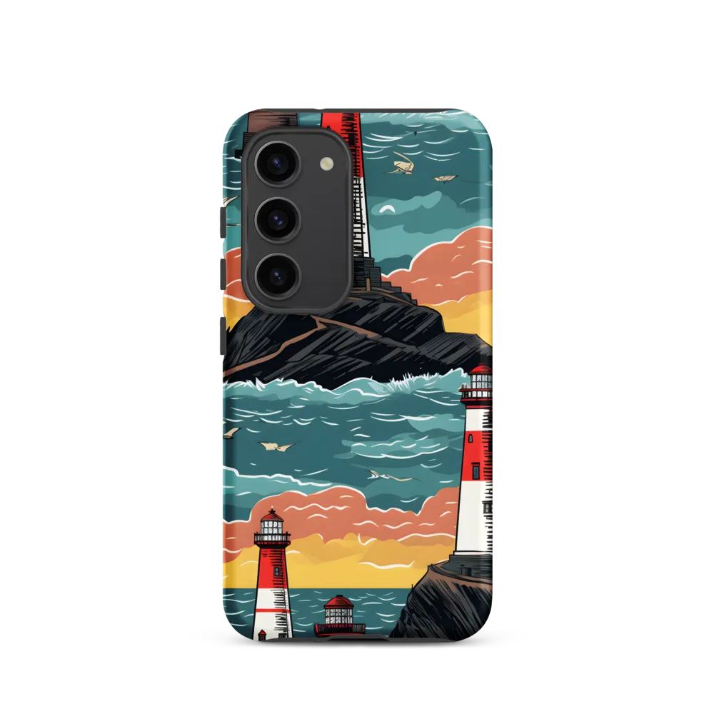 Lighthouses in a Whimsical Ocean | Phone Case |  S23 | Tough Case | Matte