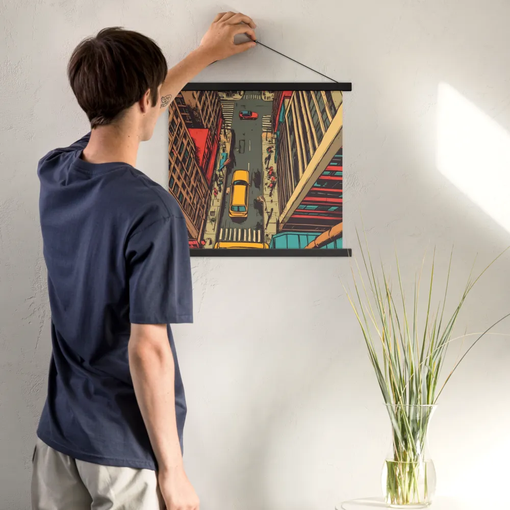 Urban Symphony | Poster With Black Wood Hanger | 18″×18″