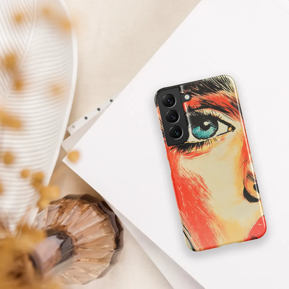 Intense Gaze: A Pop Art Portrait | Phone Case |  S22 | Snap Case | Glossy