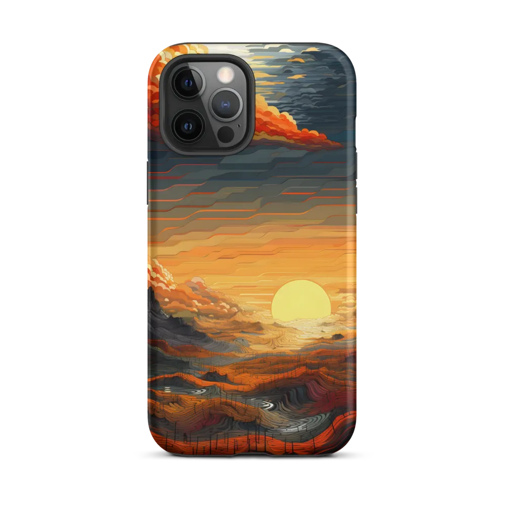 Ethereal Sunset: A Serene Landscape in Flowing Forms