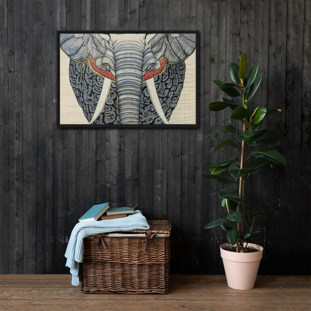 Majesty of the Elephant | Canvas with Black Frame | 24″×36″