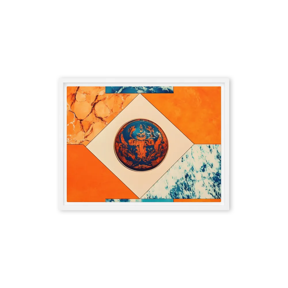 Harmonious Encounters: Abstract Geometry | Canvas with White Frame | 12″×16″