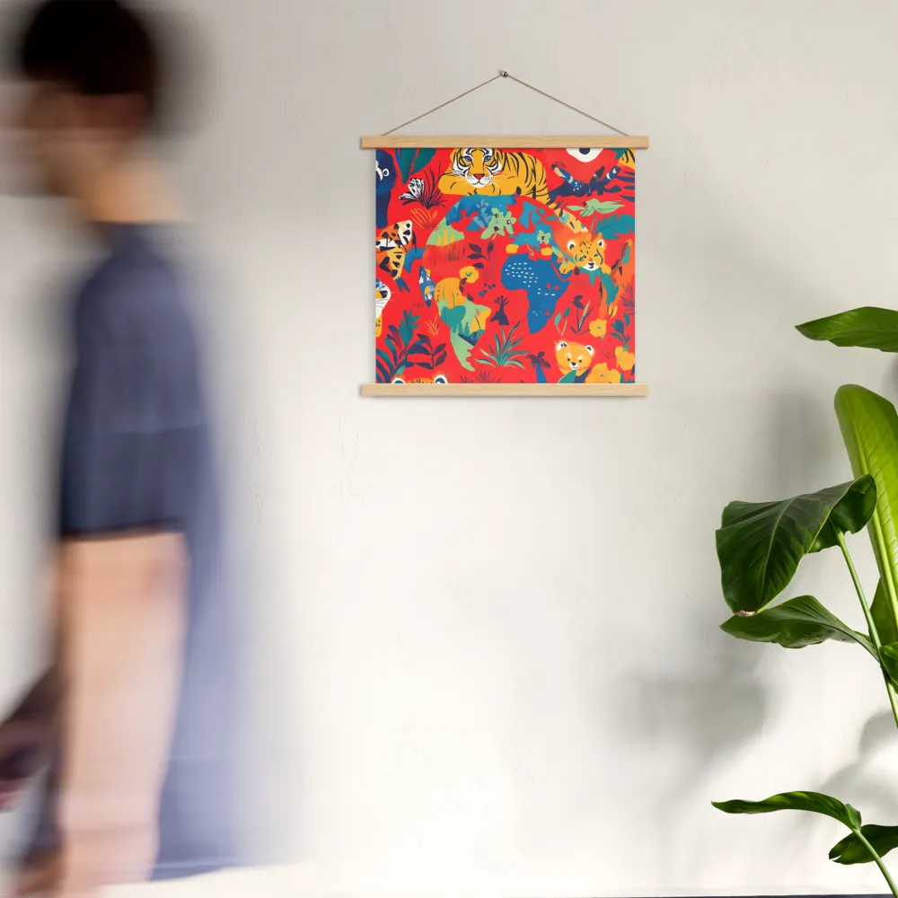 Wild Wonders of the Globe | Poster With Oak Wood Hanger | 18″×18″