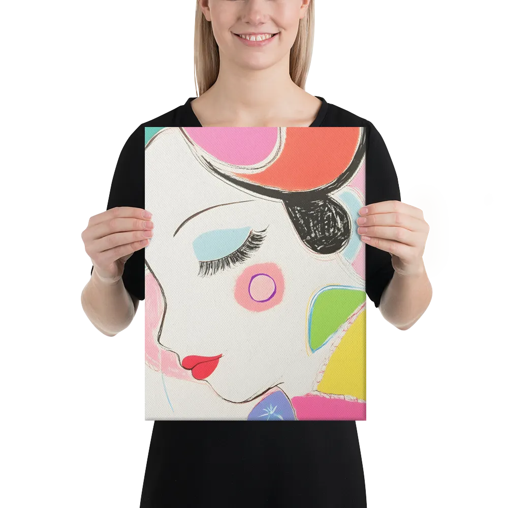 Whimsical Portrait in Colorful Abstraction | Canvas | 12″×16″