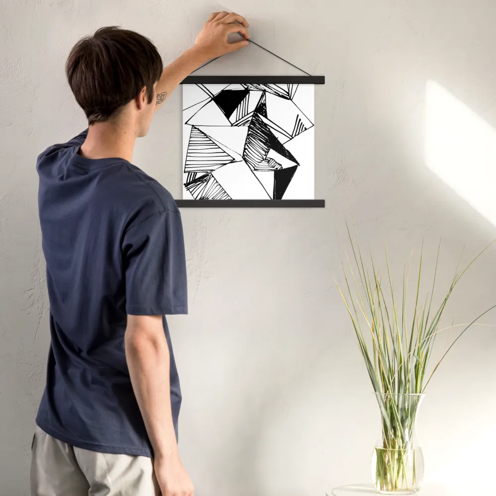 Dynamic Geometry in Ink | Poster With Black Wood Hanger | 14″×14″
