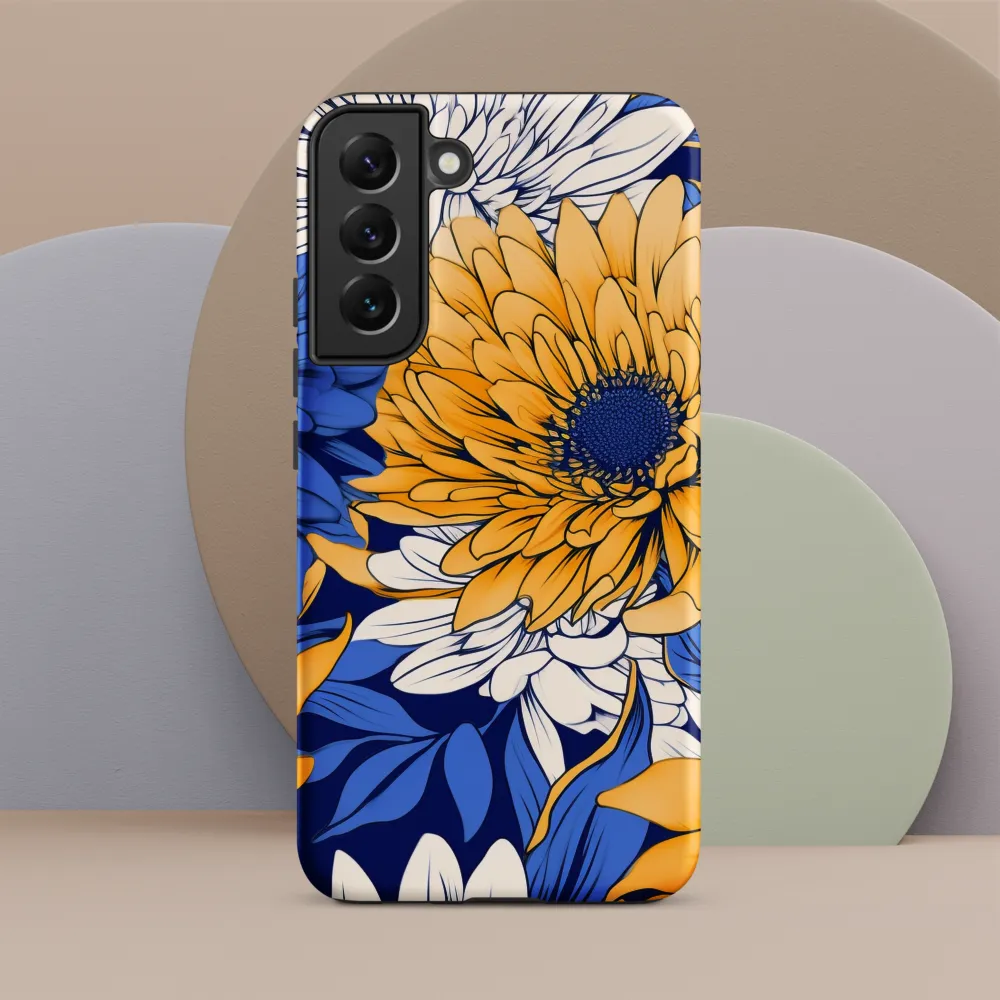 Floral Harmony in Blue and Yellow