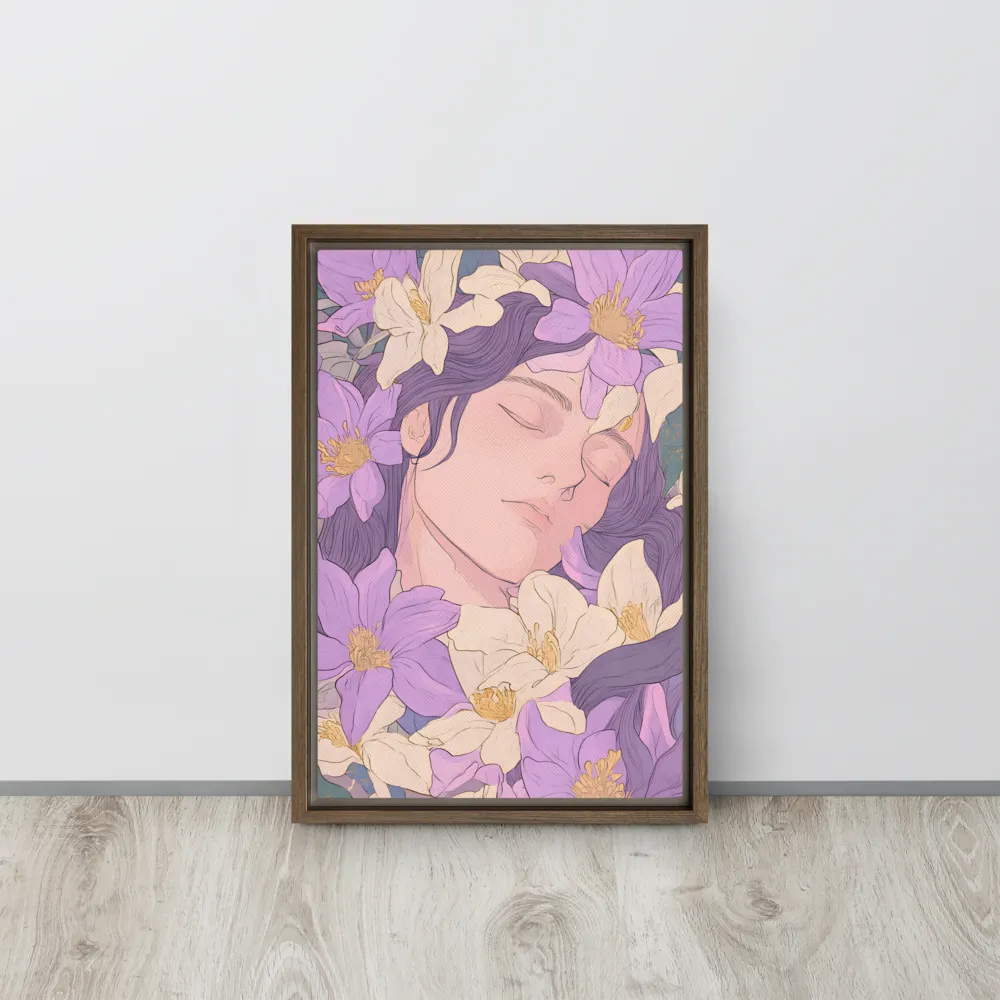 Harmony in Bloom | Canvas with Brown Frame | 12″×18″