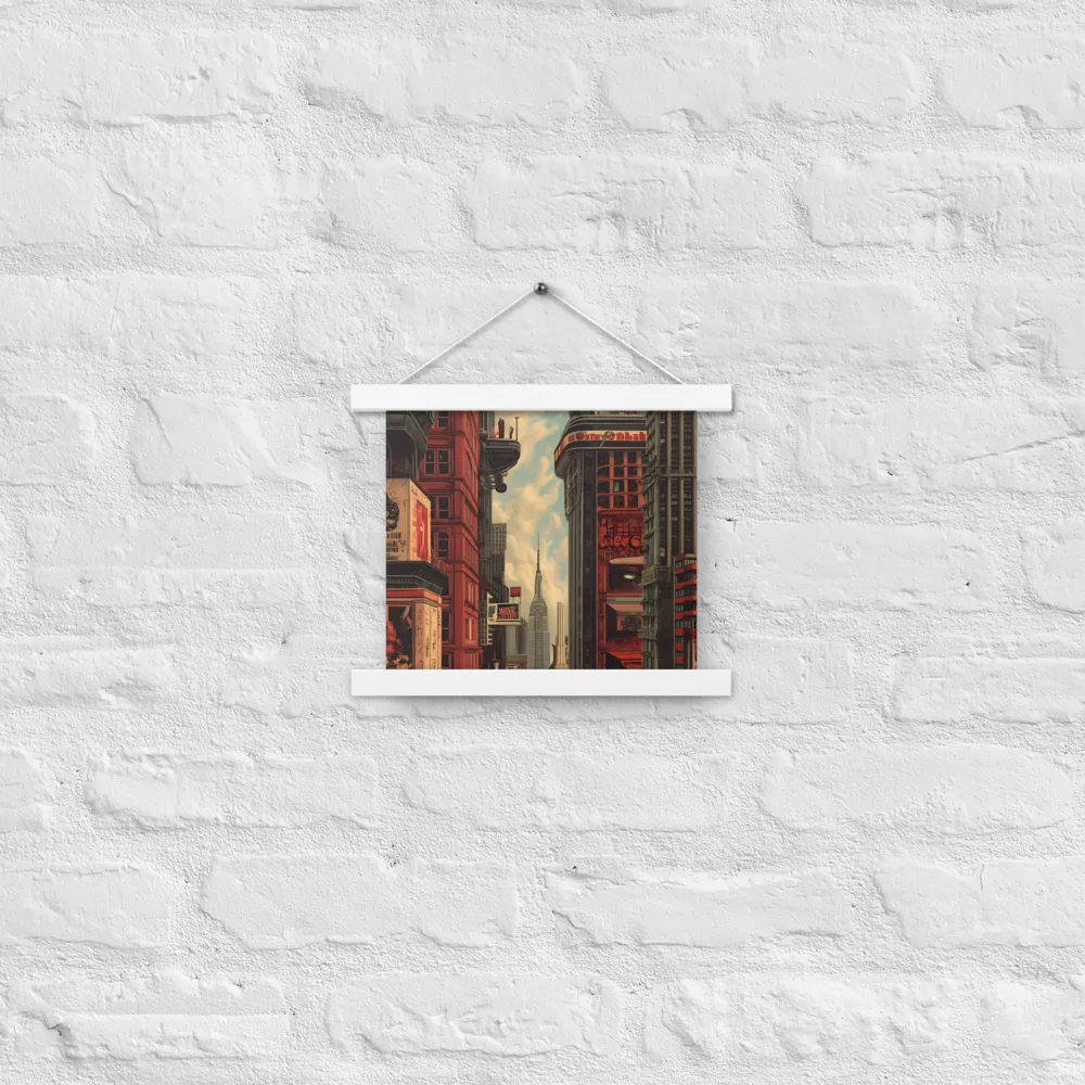 A Glimpse of Tomorrow: Urban Ambition | Poster With White Wood Hanger | 10″×10″