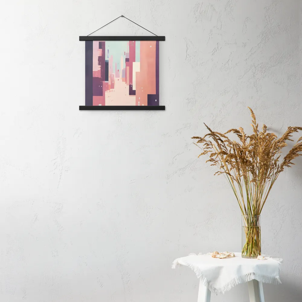Tranquil Cityscape | Poster With Black Wood Hanger | 14″×14″