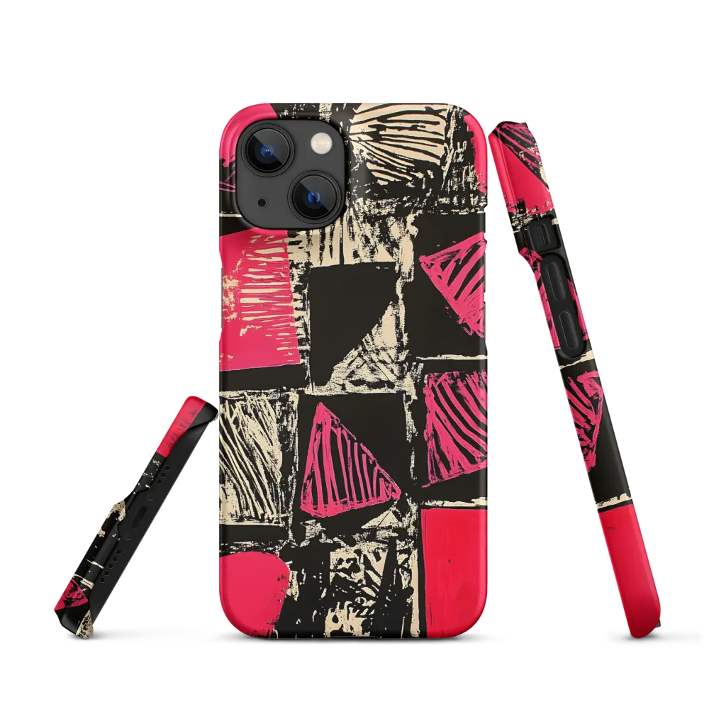 Geometric Symphony in Pink and Black