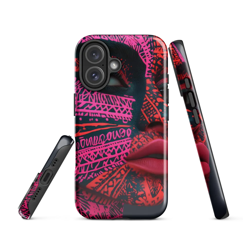 Neon Visage: A Bold Expression of Contemporary Art | Phone Case |  16 | Tough Case | Glossy
