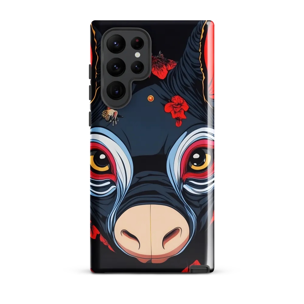 Mystical Bull with Floral Motifs