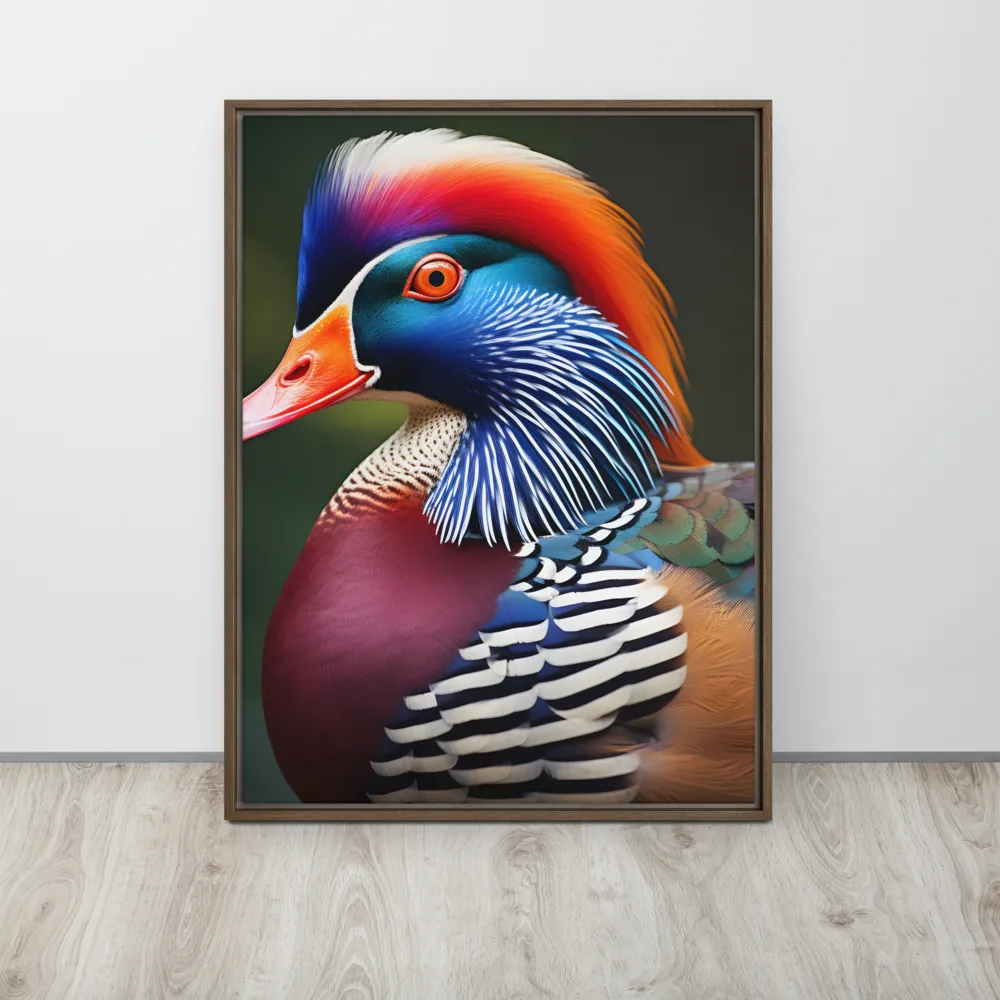 The Majestic Mandarin | Canvas with Brown Frame | 24″×32″