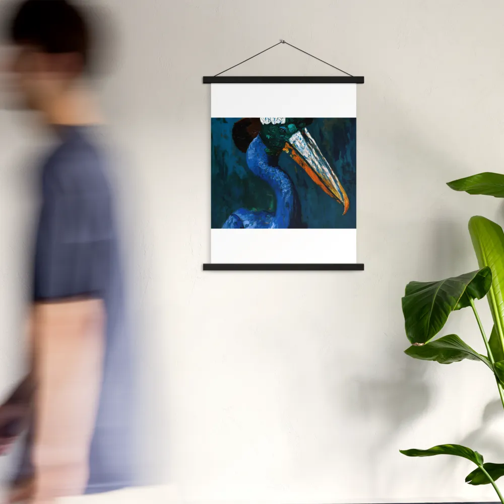 Majestic Absurdity: The Hat-Wearing Bird | Poster With Black Wood Hanger | 18″×24″