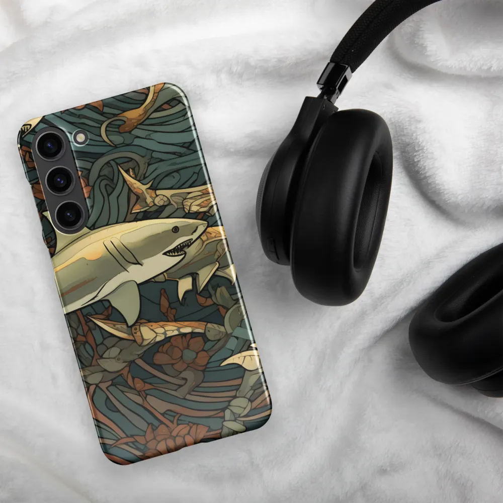 Dynamic Harmony of Sharks and Flora | Phone Case |  S23 Plus | Snap Case | Glossy