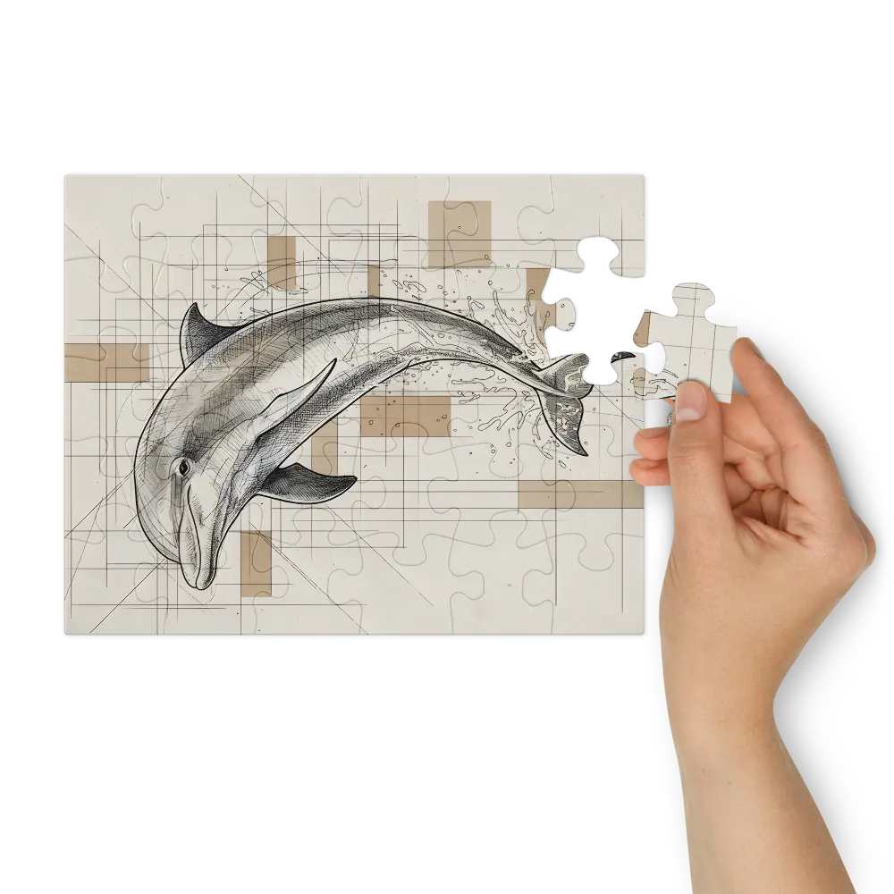 Dolphin Study 
 Jigsaw Puzzle in Tin Box