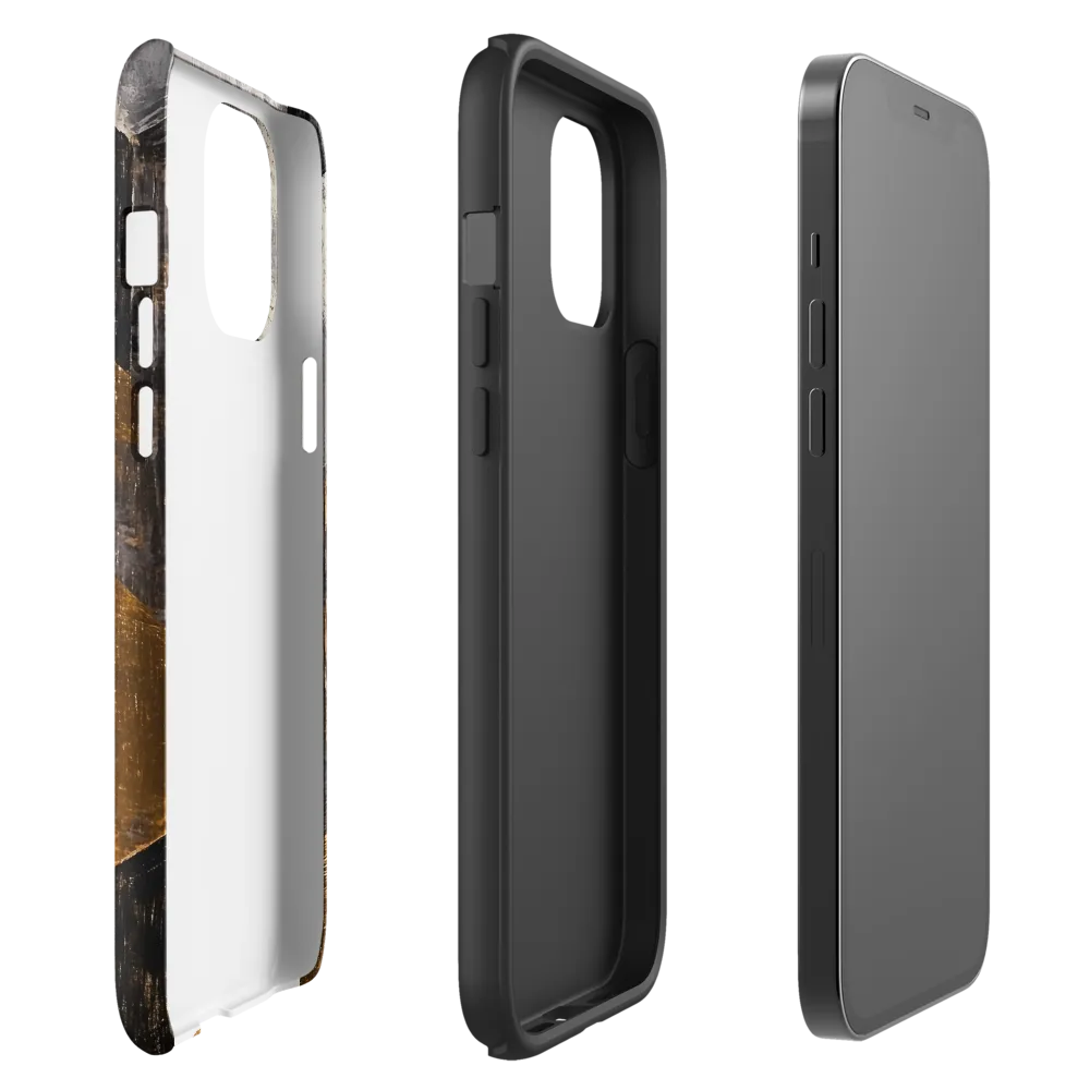 Geometric Harmony in Gold and Black | Phone Case |  12 Pro Max | Tough Case | Glossy