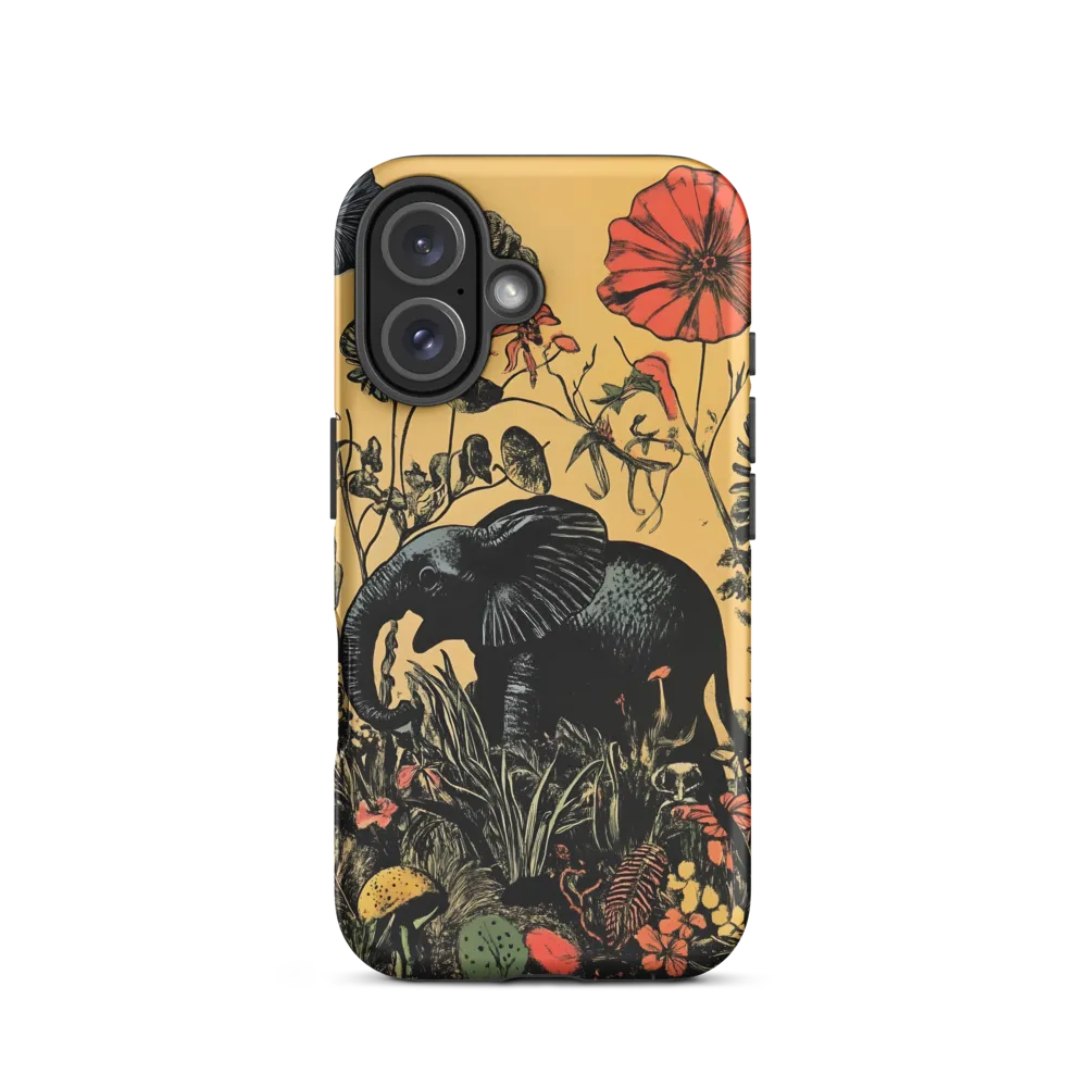 Floral Majesty: The Elephant's Sanctuary | Phone Case |  16 | Tough Case | Matte