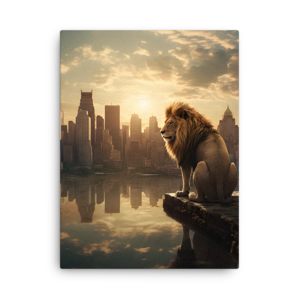 The Lion's Gaze Over the Urban Symphony