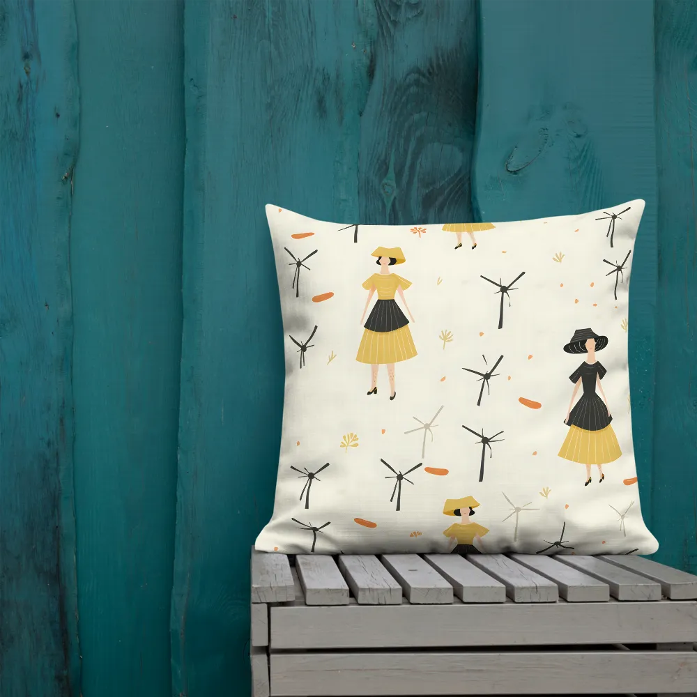 Whimsical Windmill Fashion | Pillow | 22″×22″