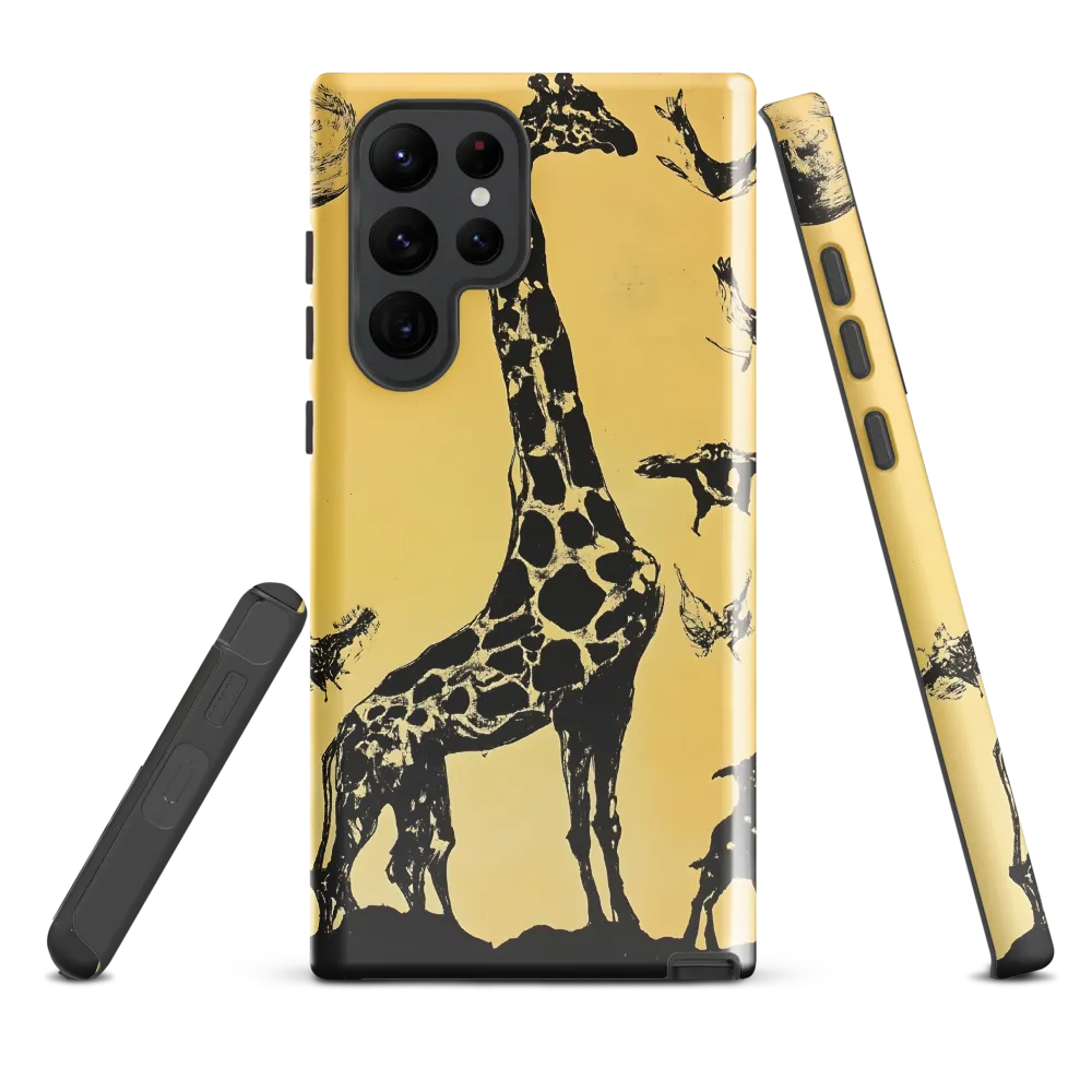 Whimsical Harmony of Giraffe and Birds