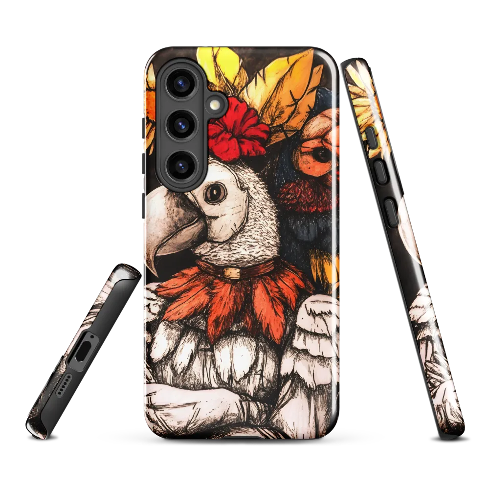The Surreal Guardian: A Dance of Feathers and Flowers