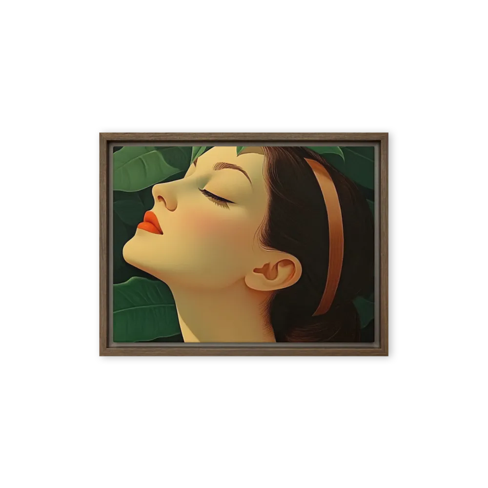 Serenity in Bloom | Canvas with Brown Frame | 12″×16″