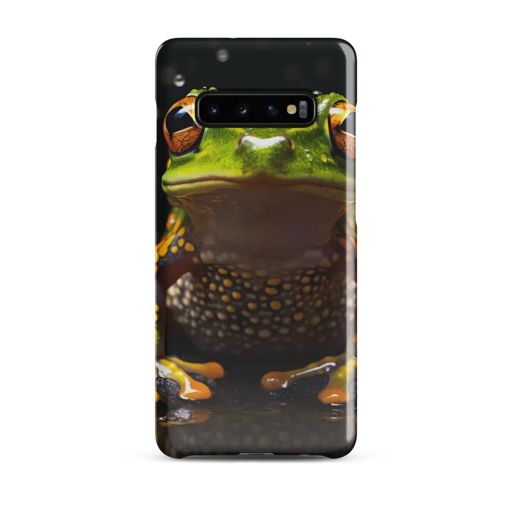 Emerald Elegance: The Frog in Focus | Phone Case |  S10 Plus | Snap Case | Glossy