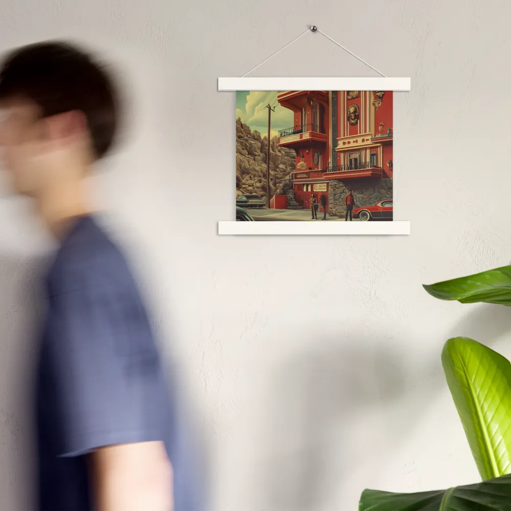 Retro Urban Dreamscape | Poster With White Wood Hanger | 10″×10″