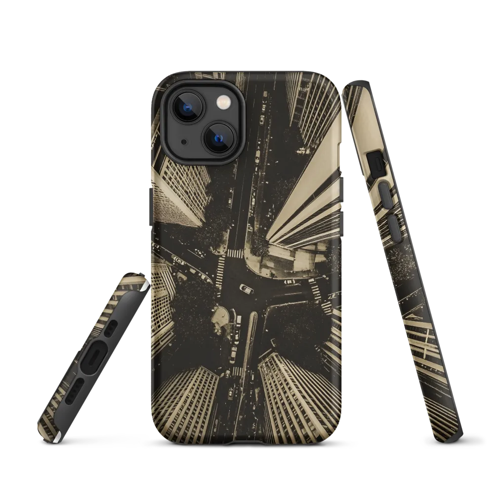 Urban Symphony: Aerial Perspective of City Life | Phone Case |  13 | Tough Case | Matte